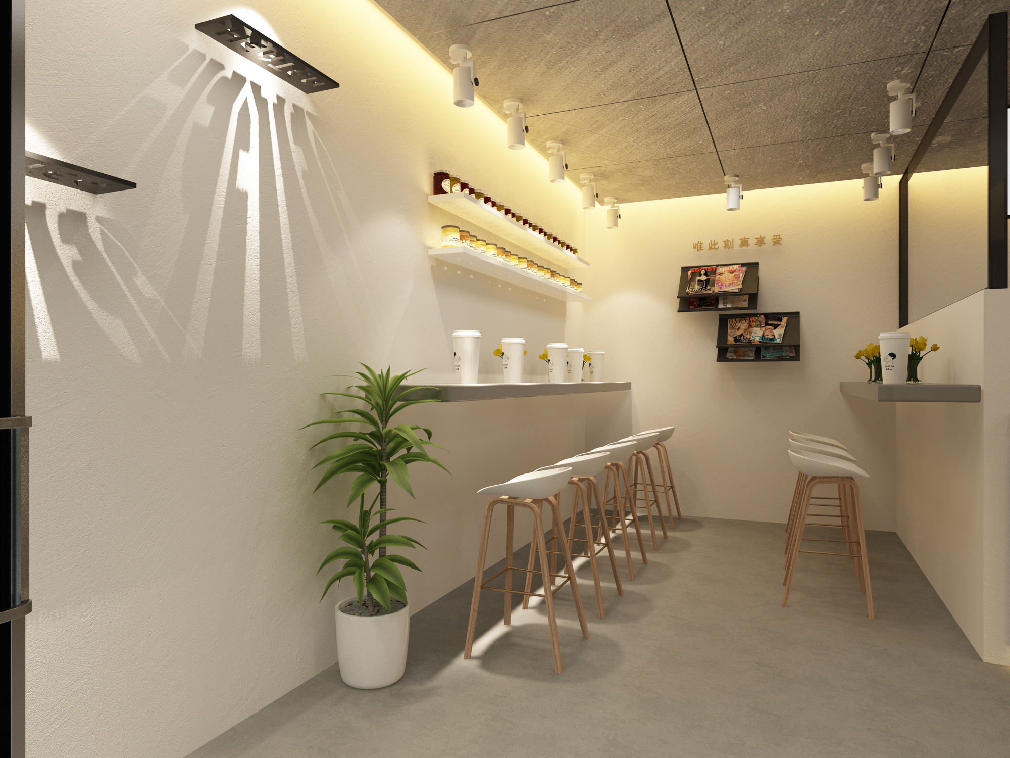 茶饮店面|空间|室内设计|DK商业空间 - 原创作品 - 站酷 (ZCOOL)