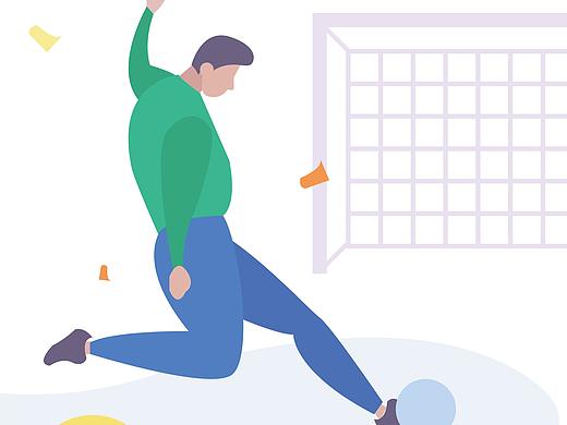 #每日一练/插画# 踢足球的人