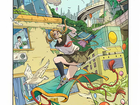 原创插画《晨曦之间》