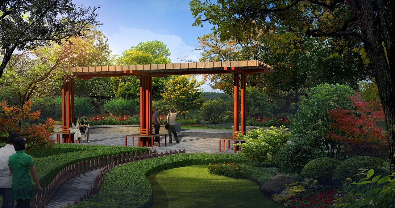 园林景观 时代廊桥 乡村记忆 长辛店镇文化广场