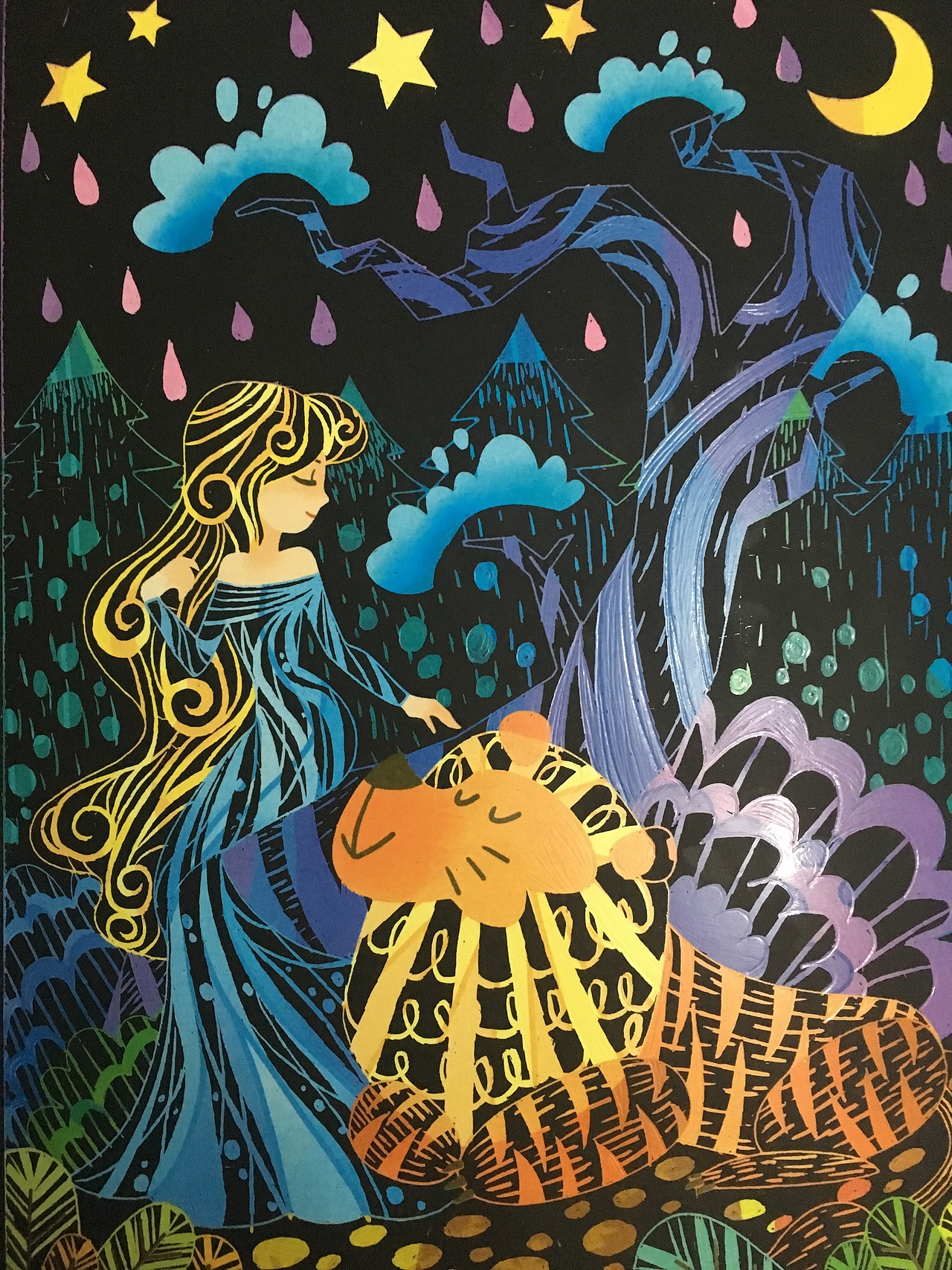 原创作品插画新锐潮流插画summer_木子油画棒  蔬果1卡丽拉summer