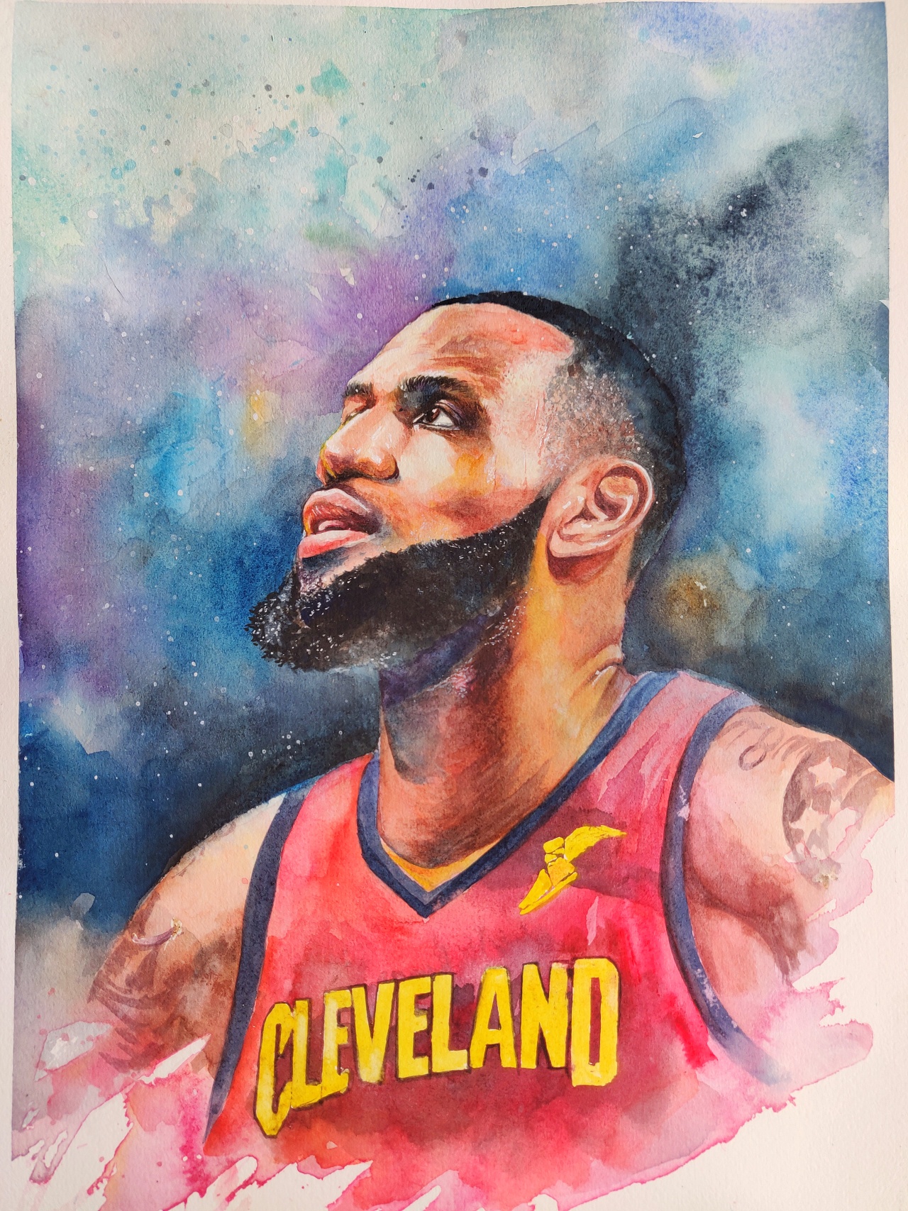 水彩篮球巨星科比詹姆斯艾弗森