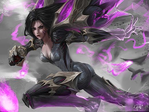 原画练习-卡莎（个人主页-ZNDYxODQwNTI=） - 游戏原画 - 站酷设计师阮东猫原创素材 - 站酷ZCOOL