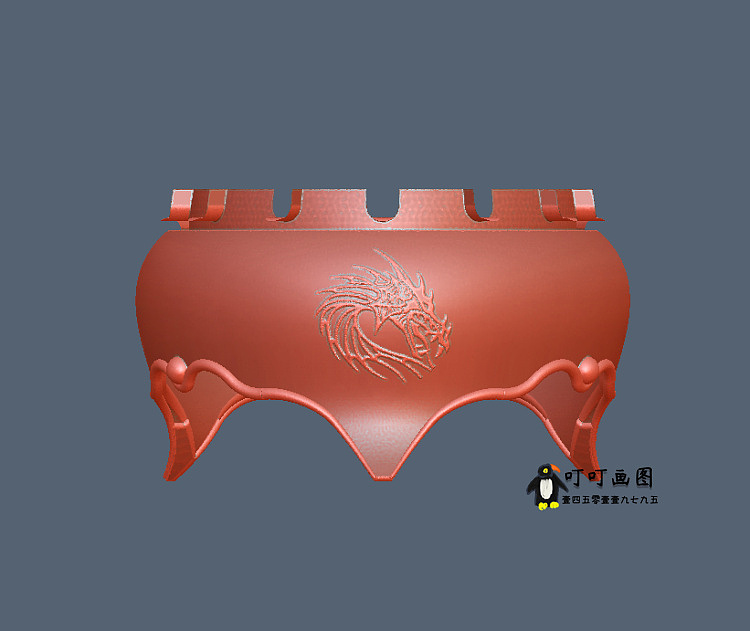 工艺品铜铸件3D设计画图,工艺品烟灰缸3D画图
