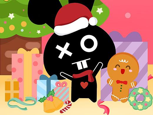 郎当兔圣诞节海报壁纸