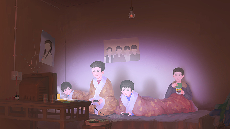 童年回忆 过年（上）（图ZNjcxOTA2ODQ=） - 创作习作 - 站酷设计师峰籽一原创素材 - 站酷ZCOOL