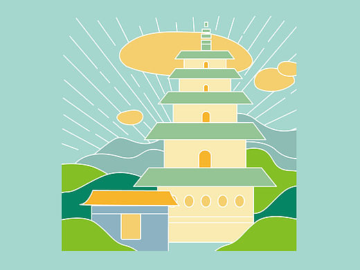 河南·平顶山·鹰城礼物数字插画日历文创设计