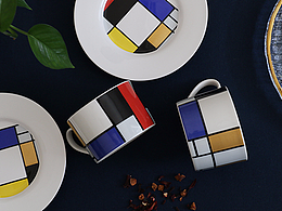 都市區(qū)格咖啡杯碟