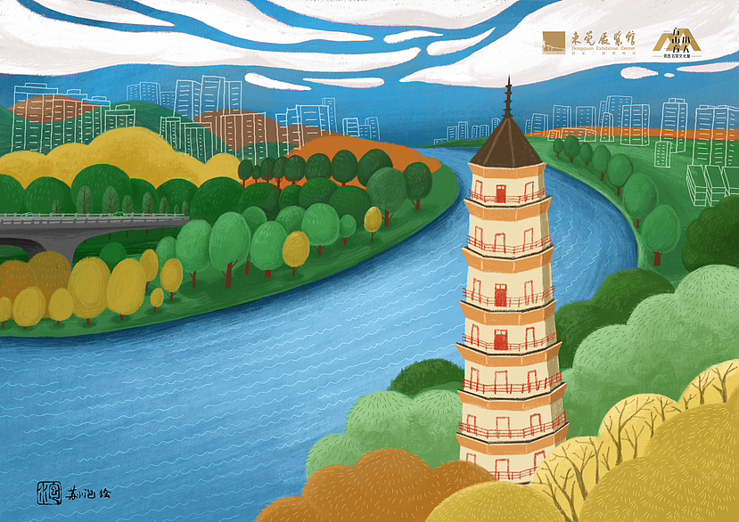 一方山水一方人 文创插画