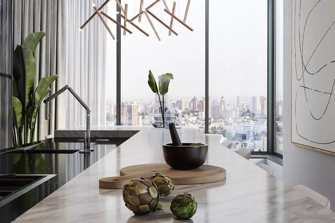 轻奢大平层设计,温柔的配色让温暖与高雅并存 