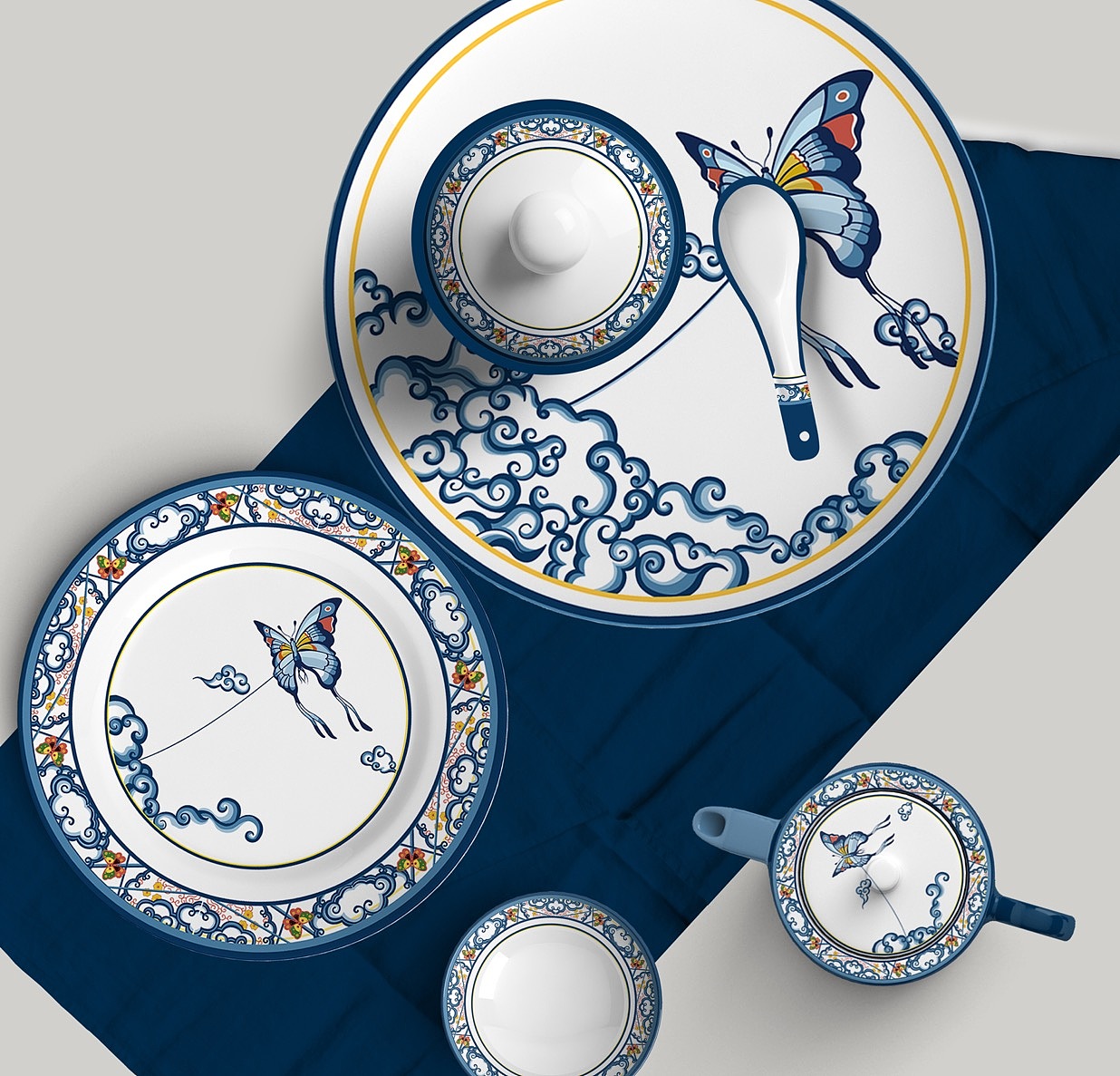 中国风餐具设计山东潍坊风筝节