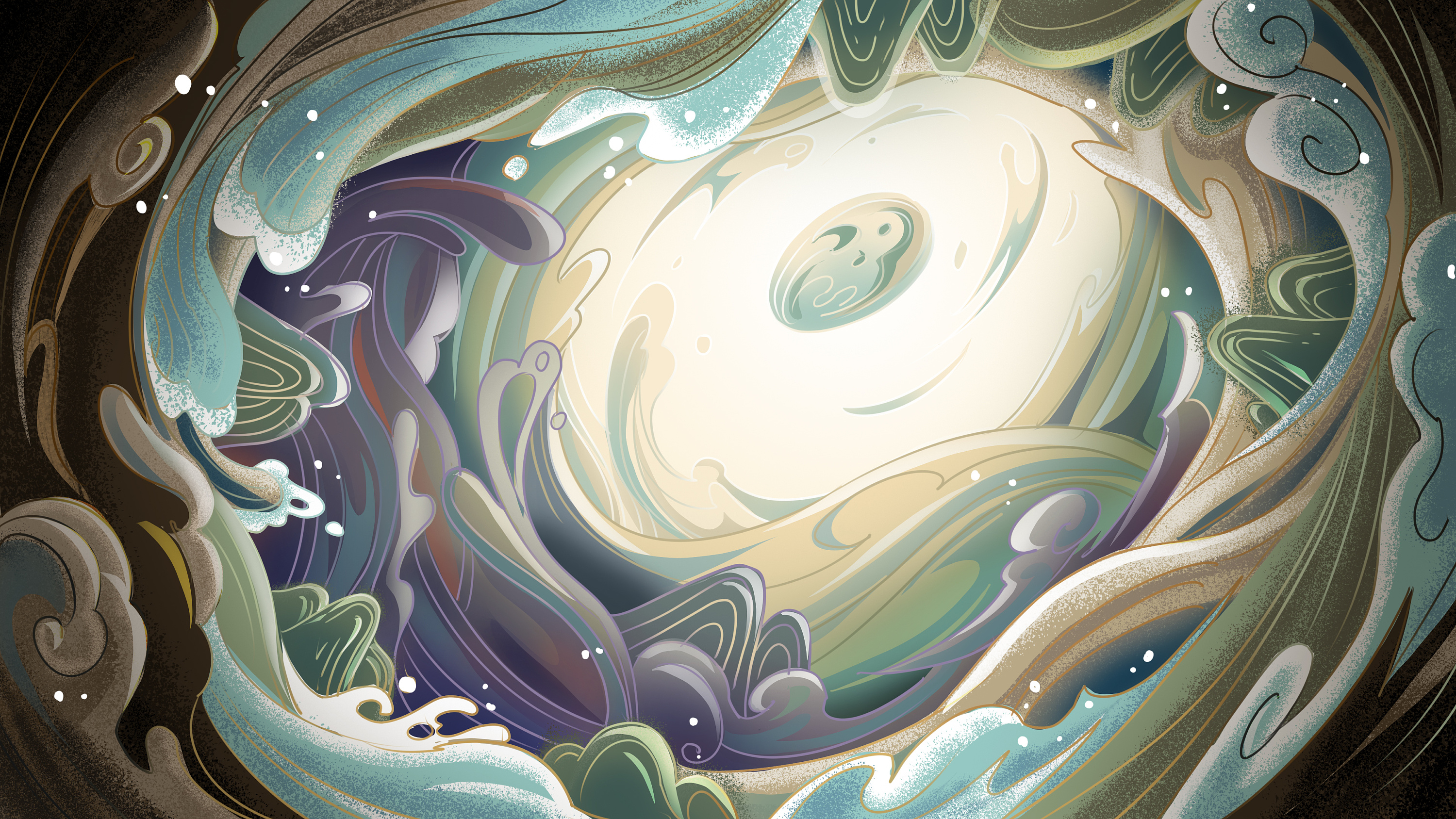 为腾讯网络电影《山海巨兽》绘制的剧情插画