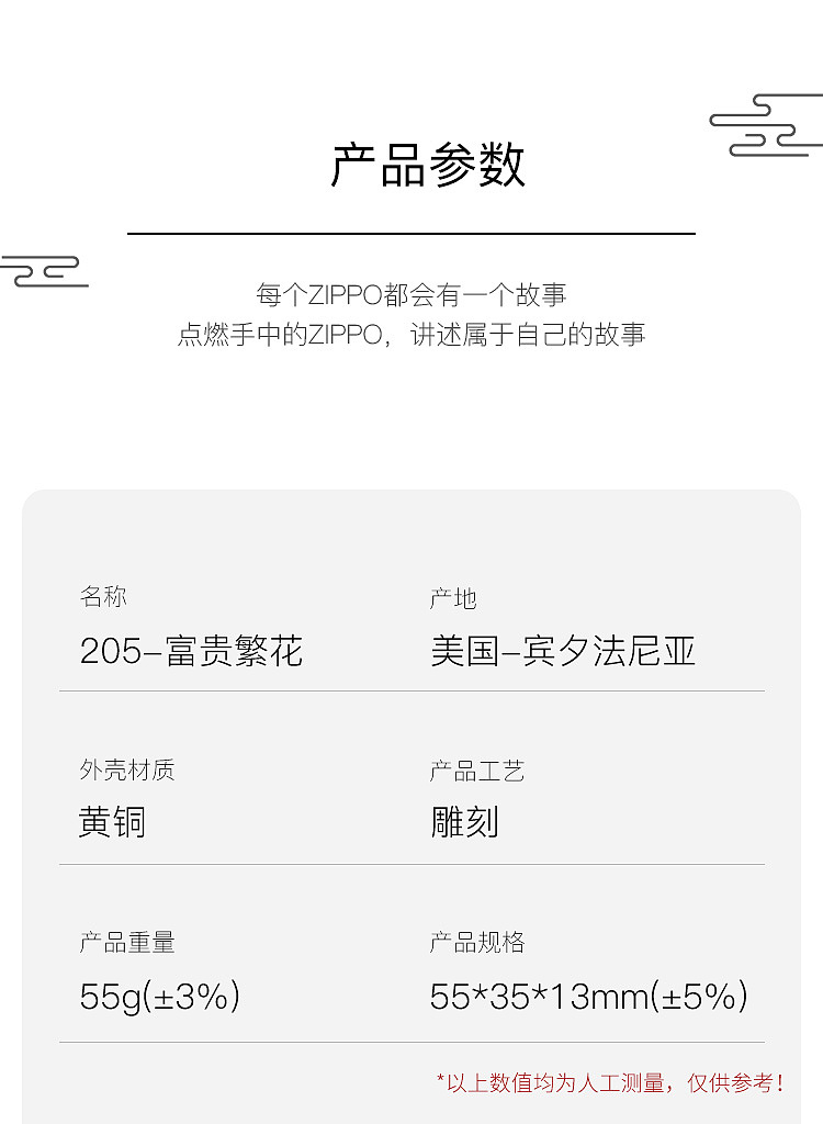 zippo 打火机详情页