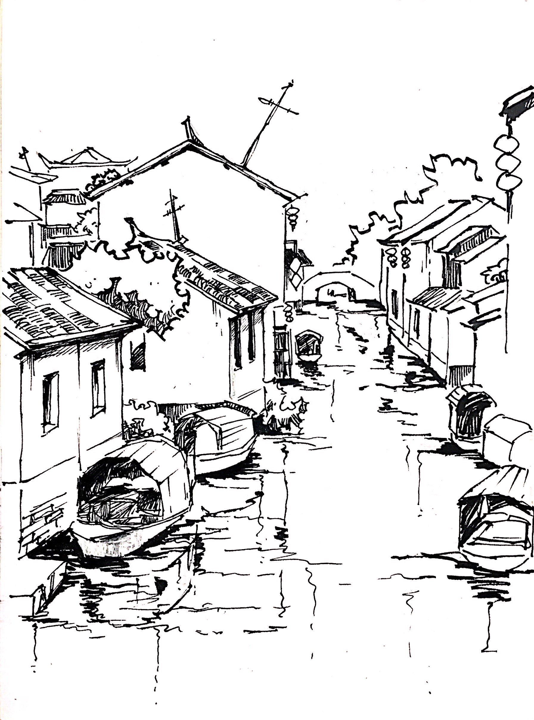 钢笔手绘(1)徽派|插画|创作习作|雯小 - 原创作品 - 站酷 (zcool)