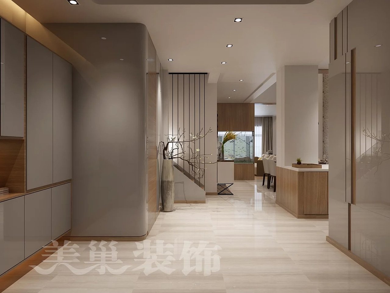 700平方复式建筑简约装修效果图——美巢