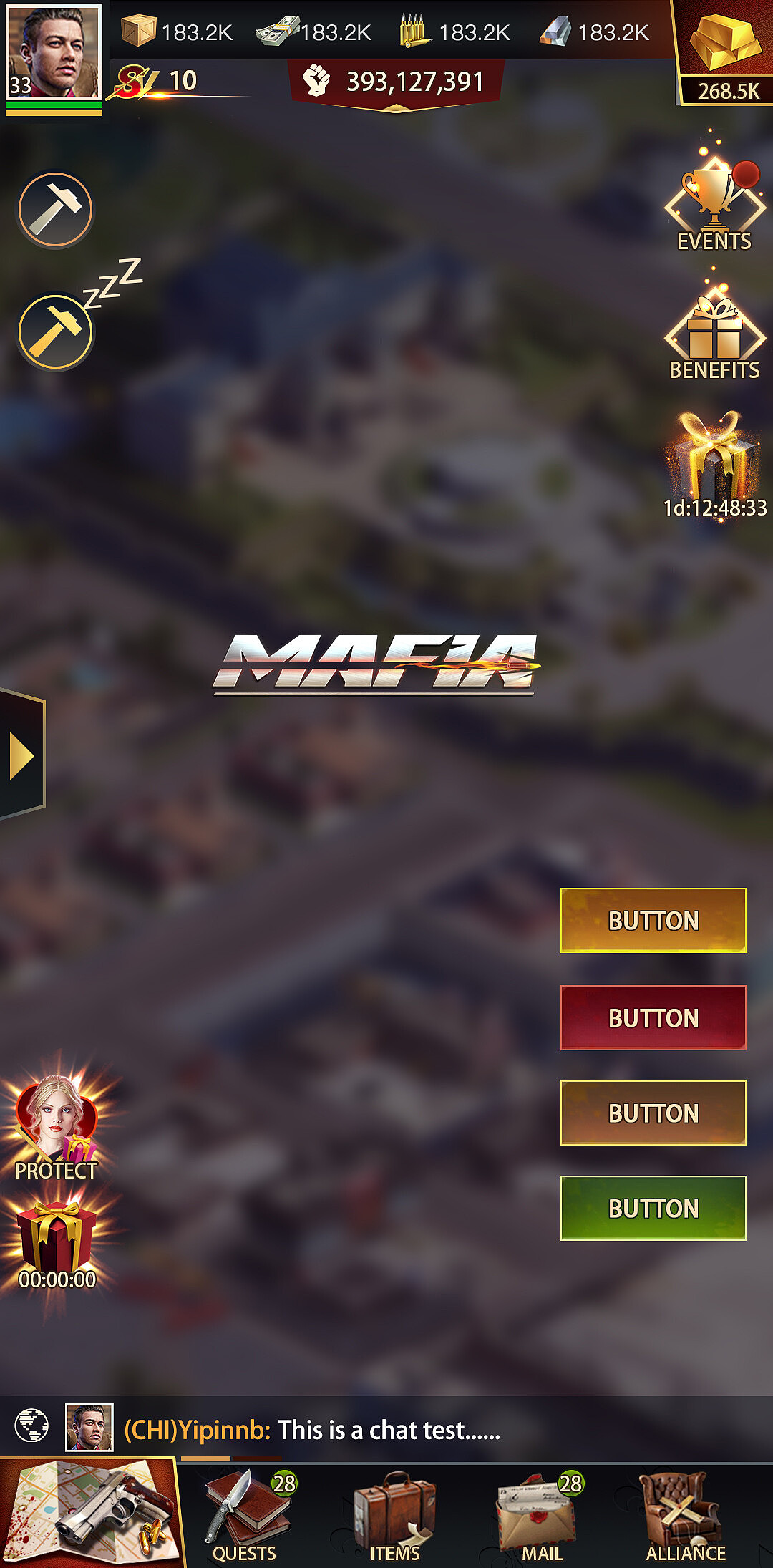 一套黑帮题材 SLG 的UI设定