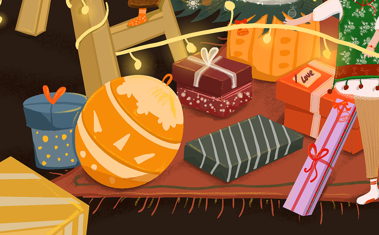 圣诞节插画|闺蜜小聚会