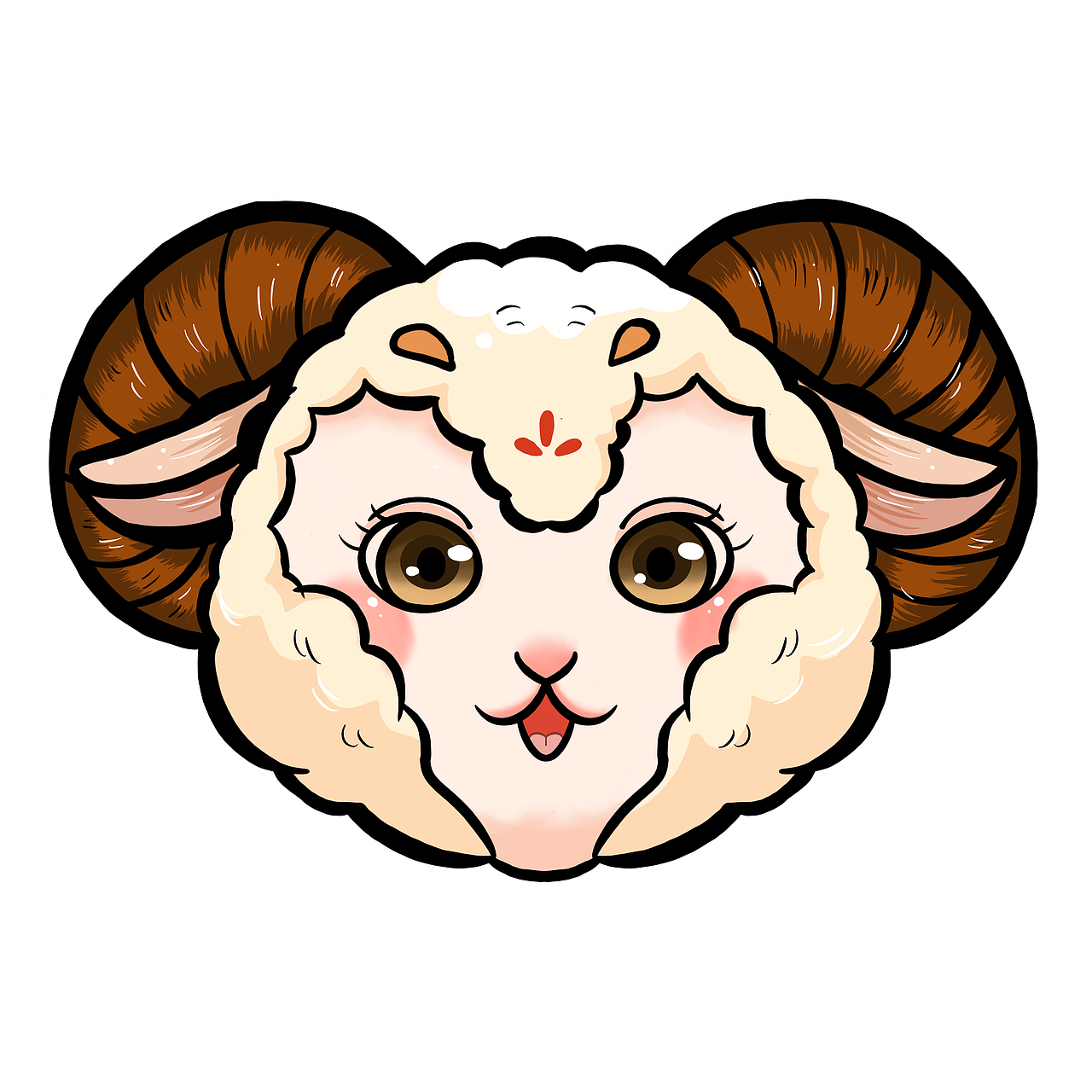 分享收藏原创动物头像系列--笑潆原创国潮插画--十二生肖原创国潮插画