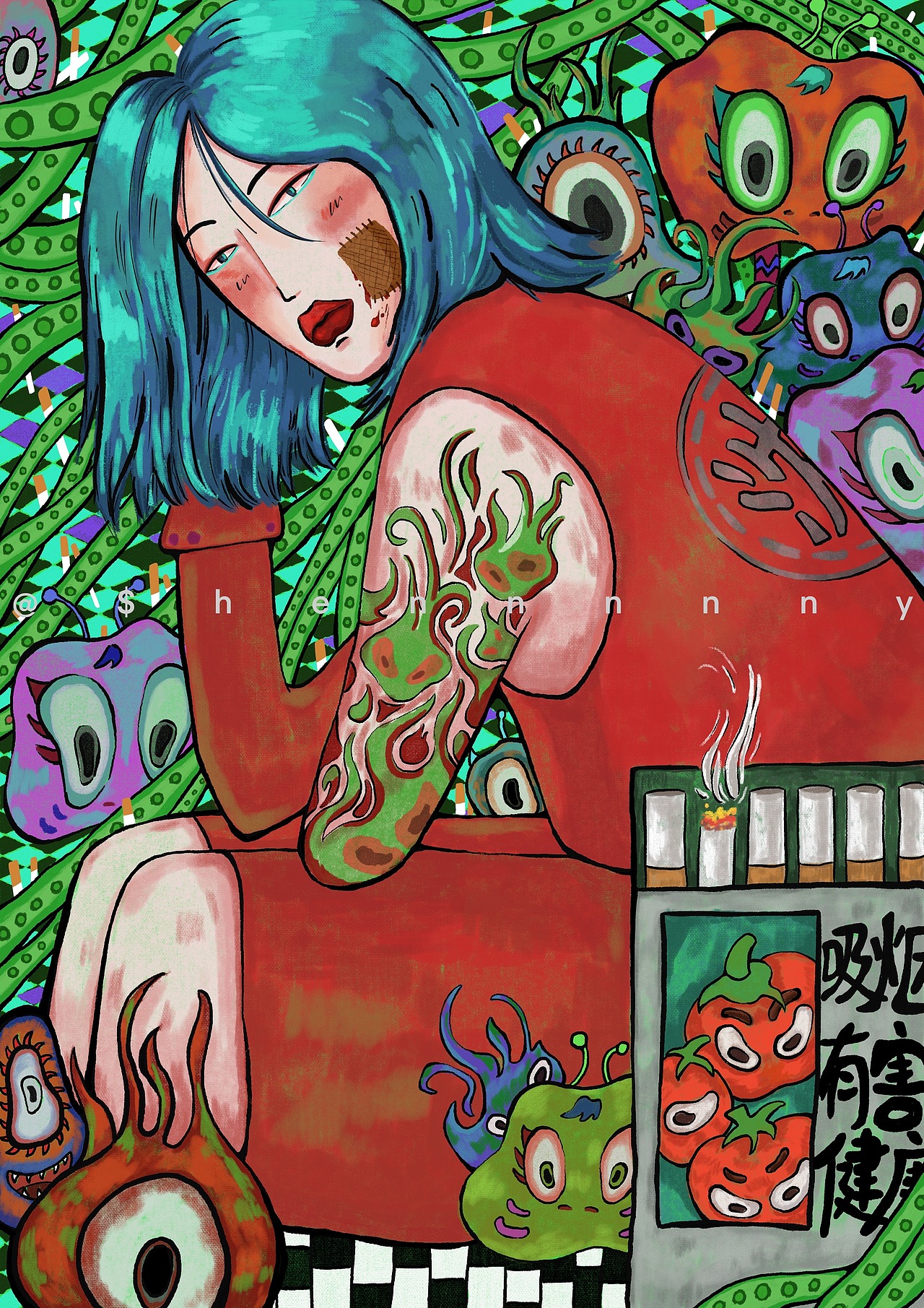 朋友和小怪物們??（圖ZMjEyNDIzMzg0） - 新銳潮流插畫 - 站酷設(shè)計(jì)師shennny原創(chuàng)素材 - 站酷ZCOOL