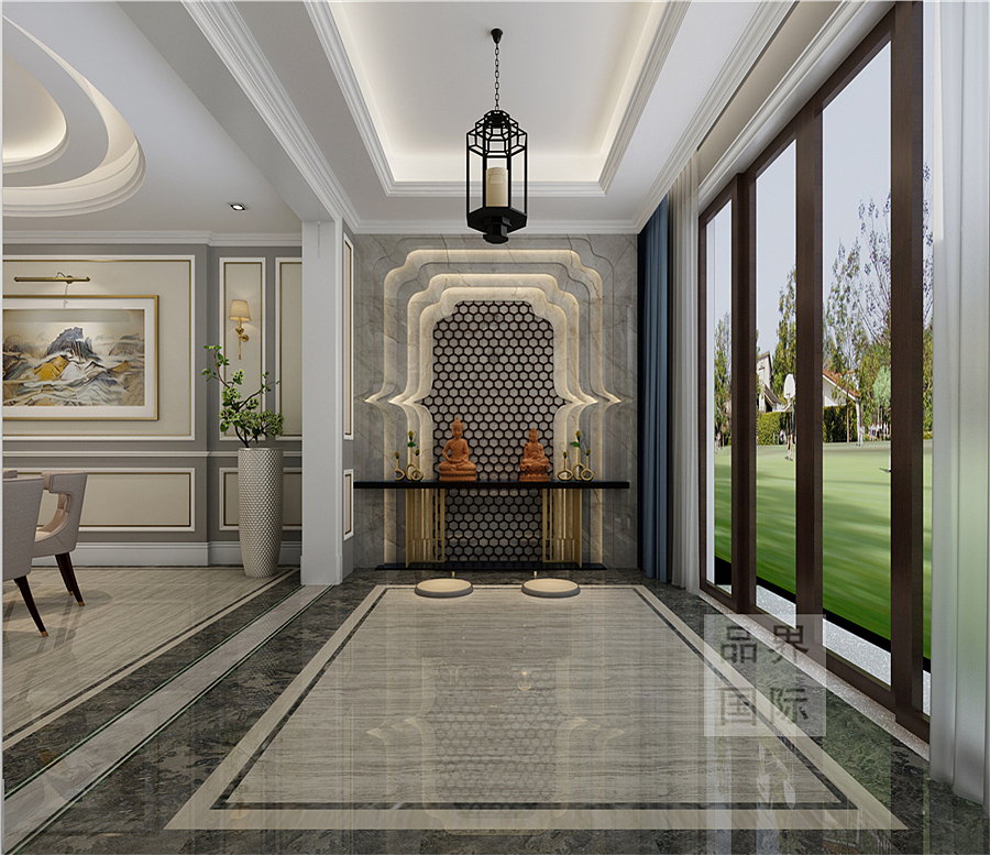 郑州品界设计丨思念果岭500平独栋别墅美式轻奢设计