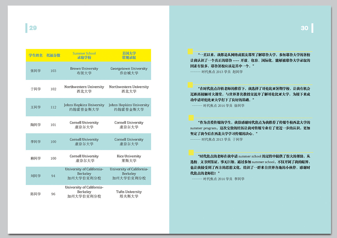 公司书籍、画册设计 — 2015年美国常青藤名校暑期系列课程介绍