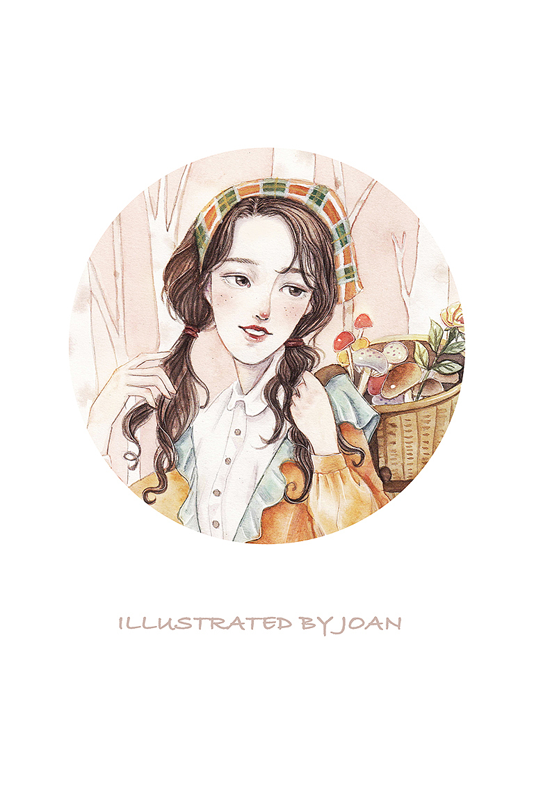 采蘑菇（图ZMTA5MTE0NjAw） - 创作习作 - 站酷设计师JoanMa插画原创素材 - 站酷ZCOOL