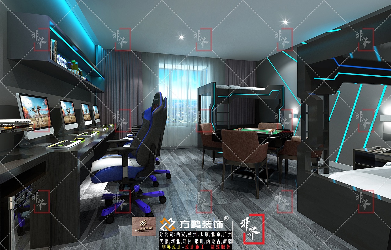 电竞酒店室内设计_电竞酒店客房设计_电竞酒店房间设计（图ZMTY5OTIzNjYw） - 家装设计 - 站酷设计师非界设计_方鸣原创素材 - 站酷ZCOOL