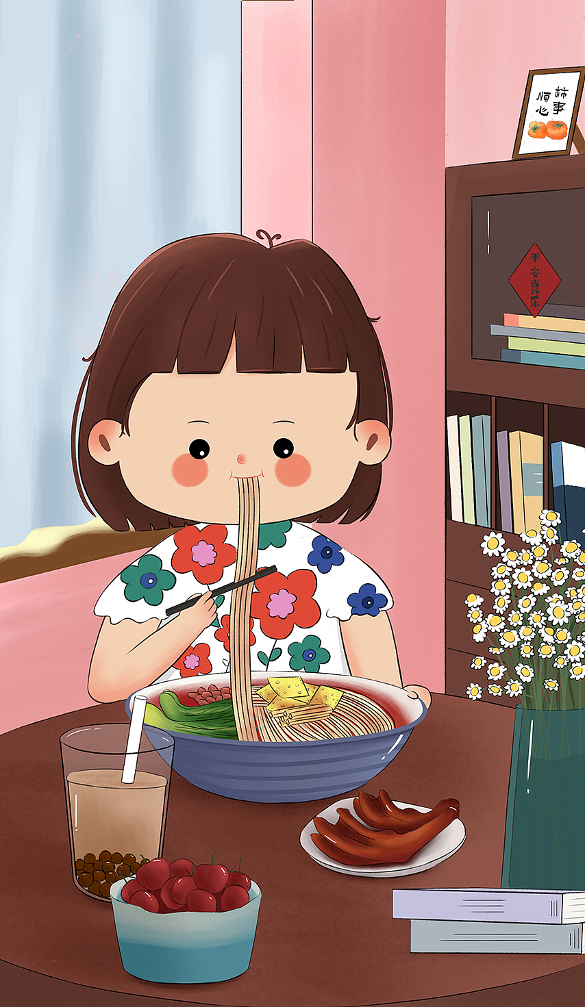 吃饭的女孩-好好吃饭可以治愈一切（图ZMjU2NDcwMjM2） - 创作习作 - 站酷设计师暖色调T原创素材 - 站酷ZCOOL