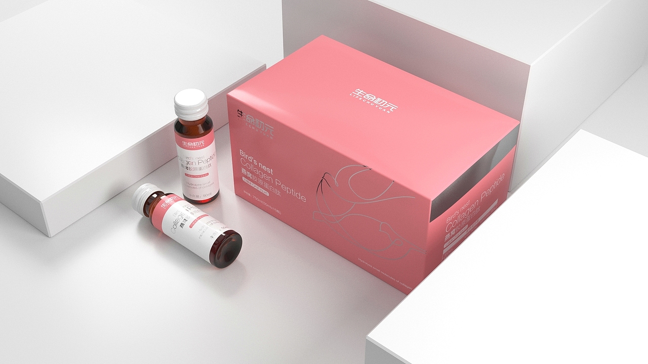 燕窝胶原蛋白口服液 · 生命初元 / 刘益铭 × 原创作品（图ZMjAxNjM1OTcy） - 包装 - 站酷设计师刘益铭原创素材 - 站酷ZCOOL