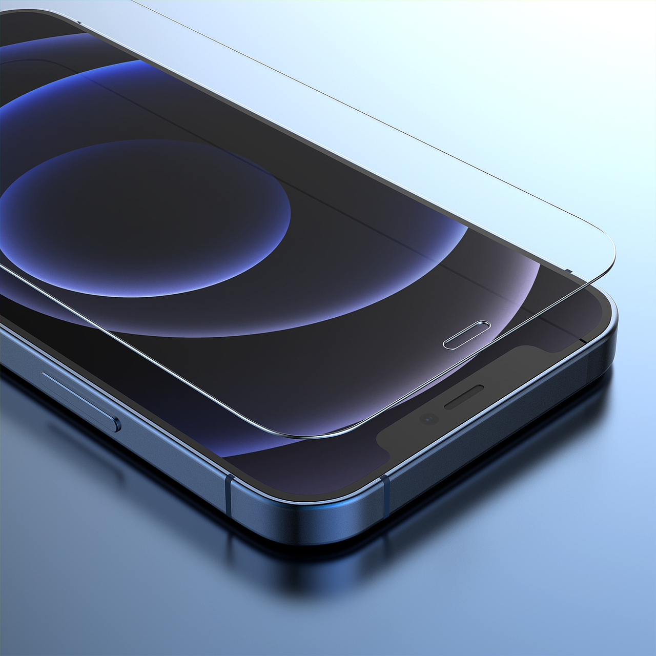 iPhone 12 手机钢化玻璃膜渲染效果图