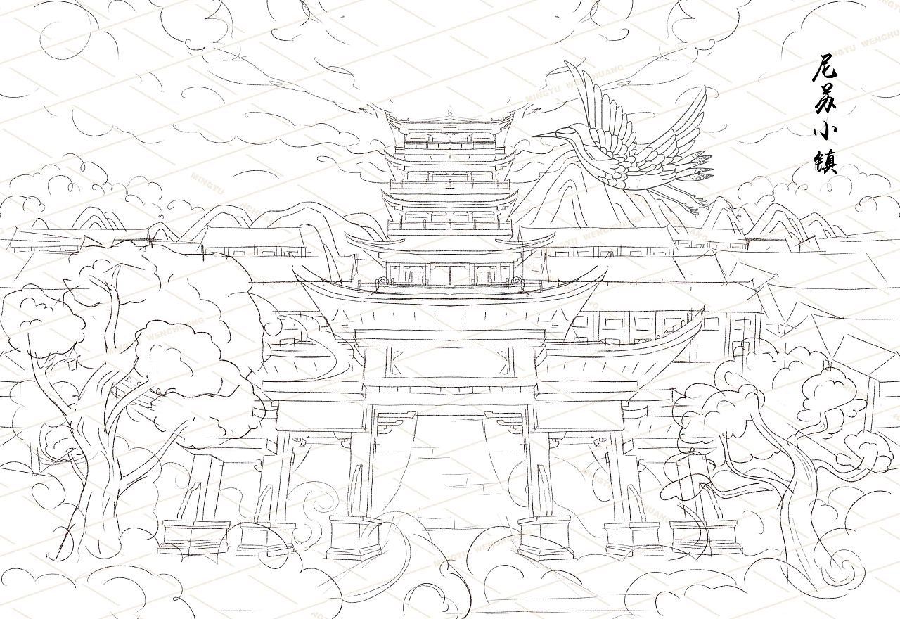 风景插图国潮风|插画|商业插画|铭图文创 - 原创作品 - 站酷 (zcool)