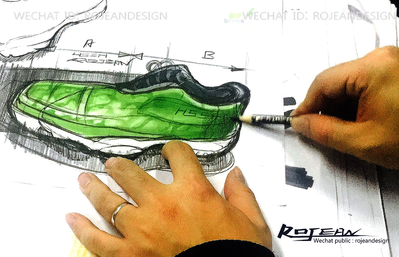 运动鞋设计手绘过程