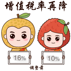 给税局画的宣传减税降费之水果表情包
