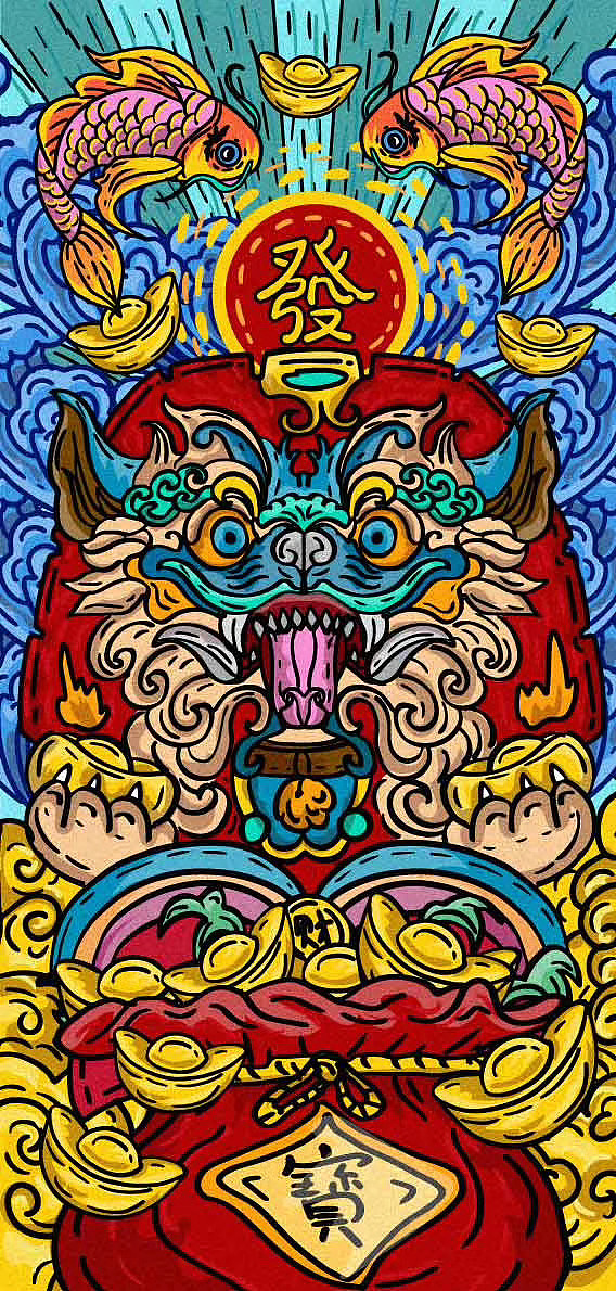 《 发财麒麟 》（图ZMjM5NzY4MDky） - 创作习作 - 站酷设计师骨猫原创素材 - 站酷ZCOOL