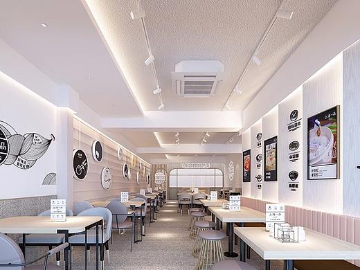 青岛快餐连锁加盟店面装修设计——餐饮空间设计案例