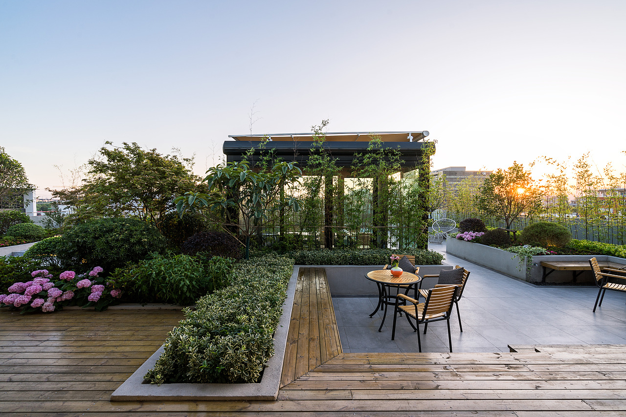 张江高科屋顶花园景观摄影