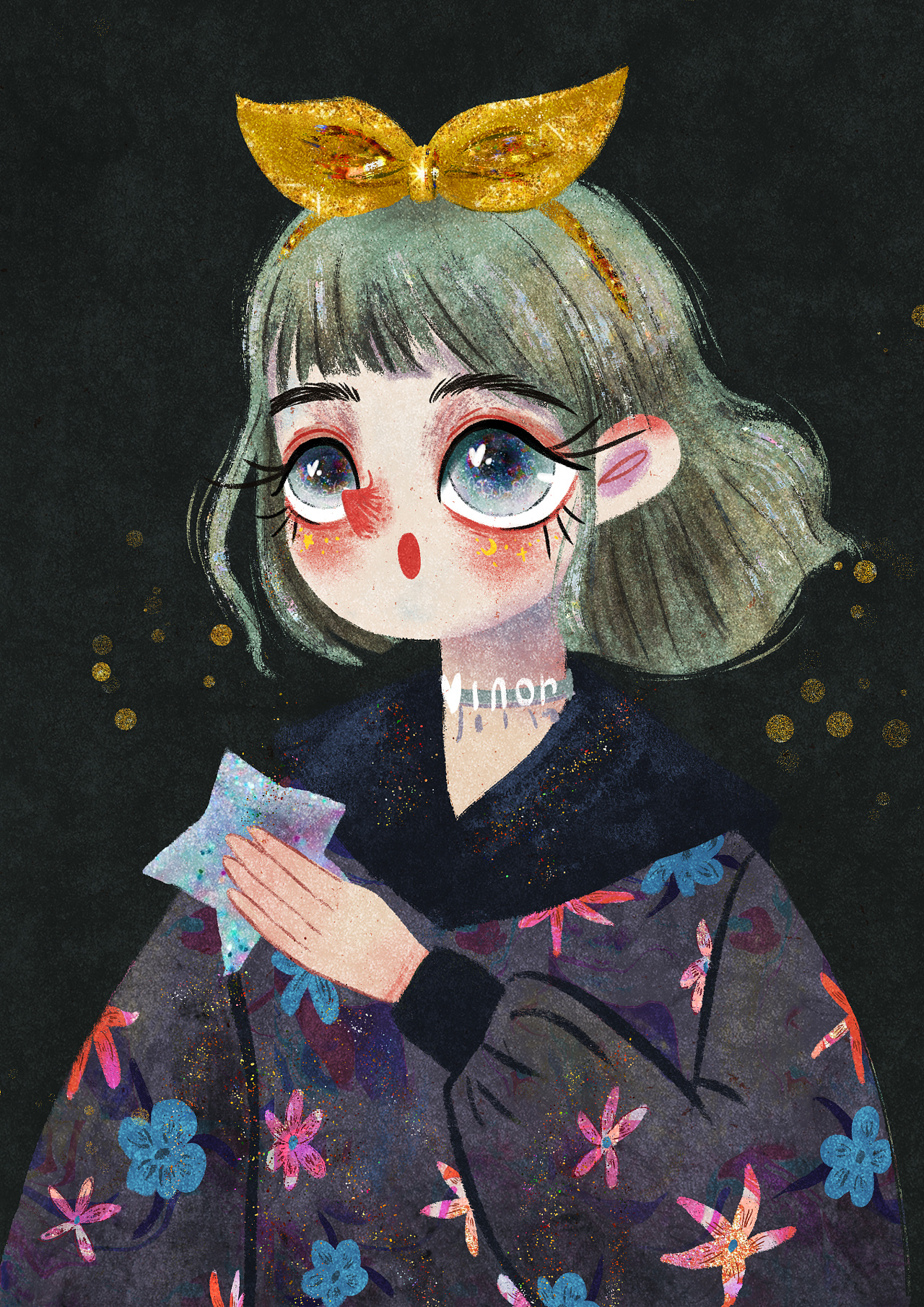 美萌复古少女插画