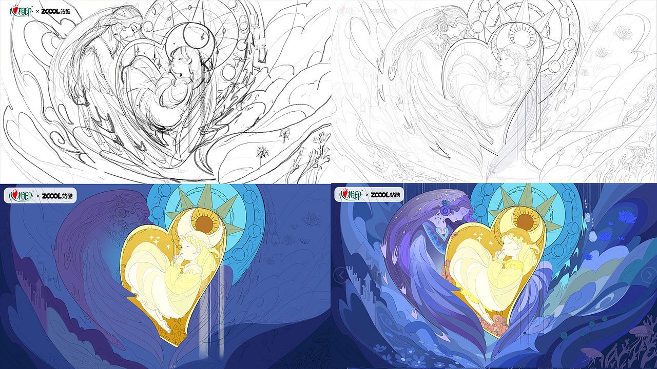 心心相印——呵护初心（图ZMzM3NDY2MTA4） - 商业插画 - 站酷设计师爱卿Nana原创素材 - 站酷ZCOOL
