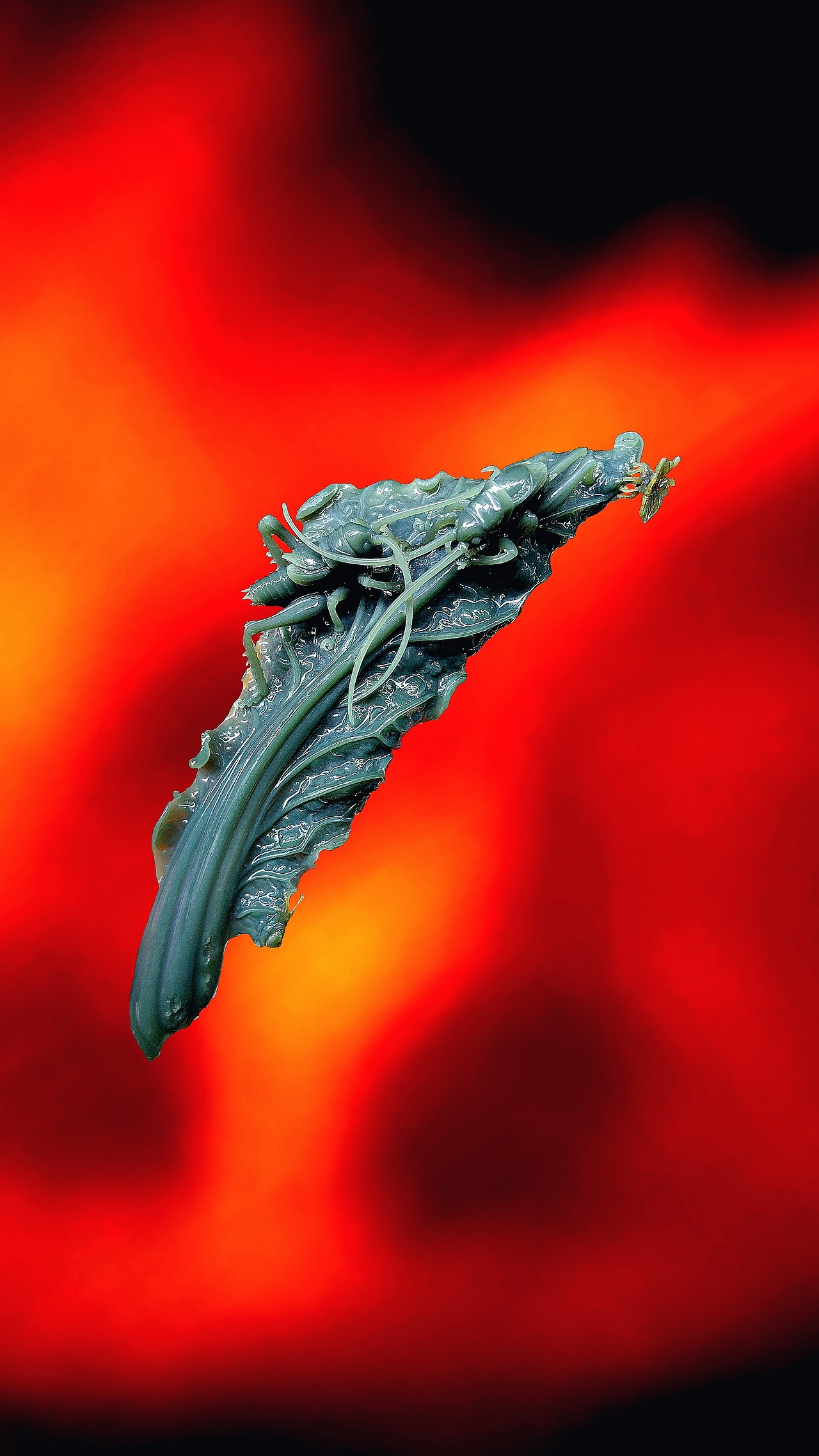 和田玉雕刻艺术品蝈蝈