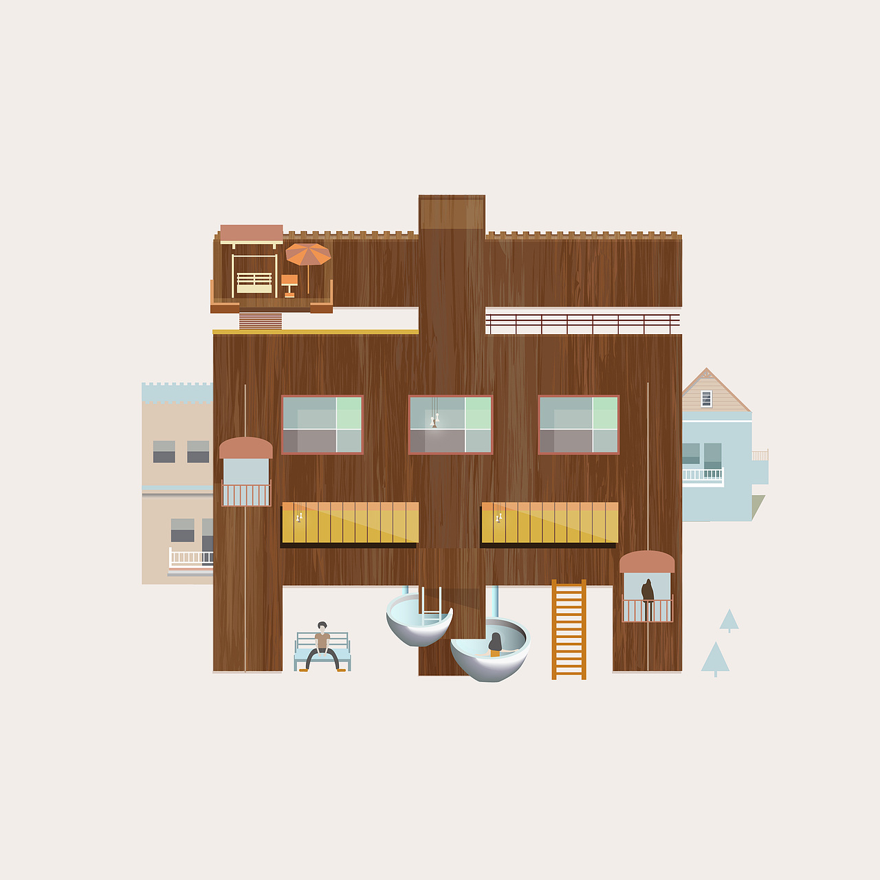 “四面八方”文字图形设计 字体设计 汉字设计