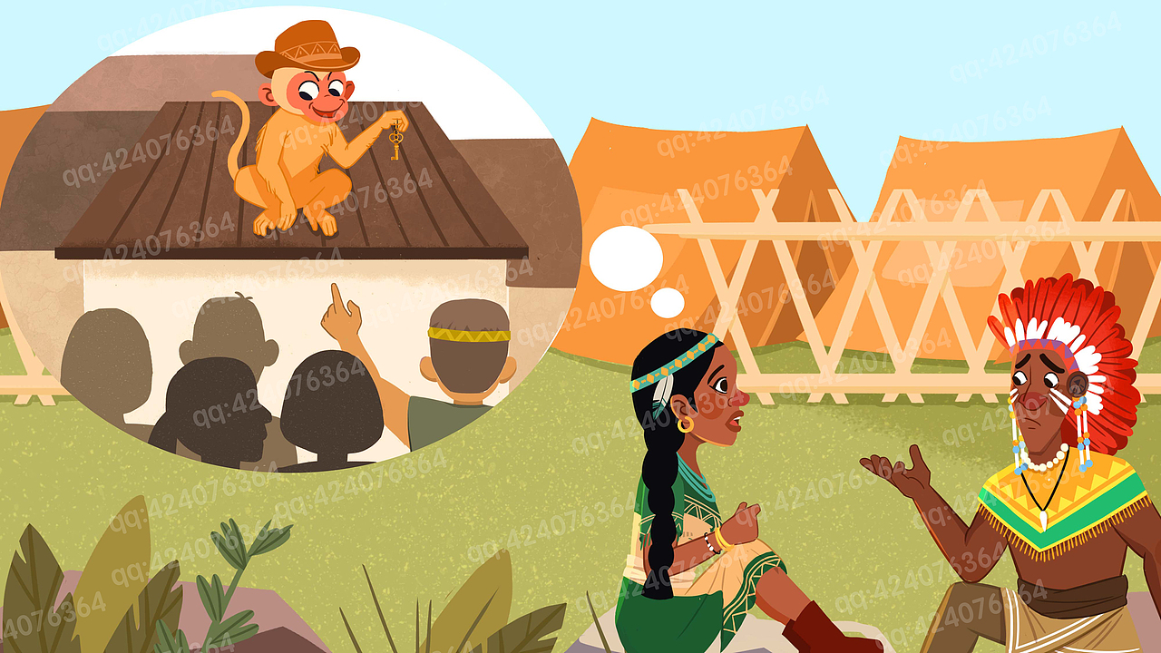 印第安酋长的烦恼（图ZMTkzMjk4MzQ4） - 绘本 - 站酷设计师小博君原创素材 - 站酷ZCOOL