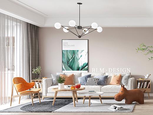 北欧风格客餐厅—白龙马效果图