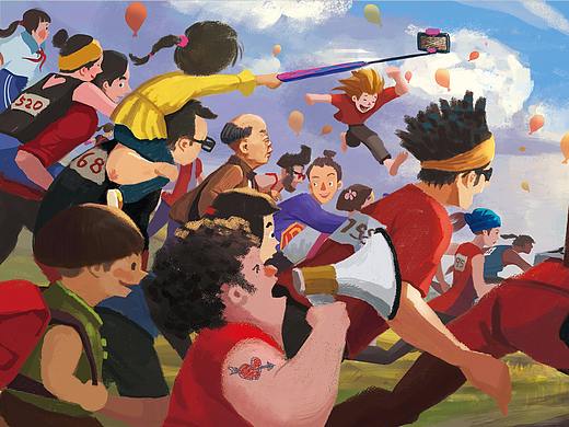 &quot;2017长沙国际马拉松&quot;插画