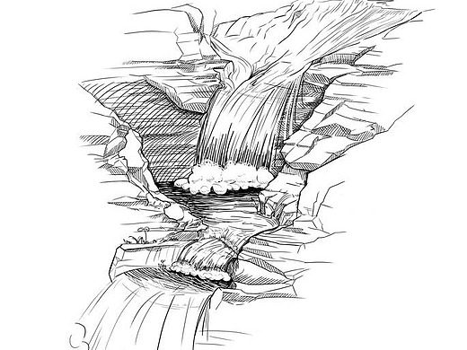 瀑布线稿插画-商业插画377033年前金蝉插画-商业插画82003年前鸭田稻