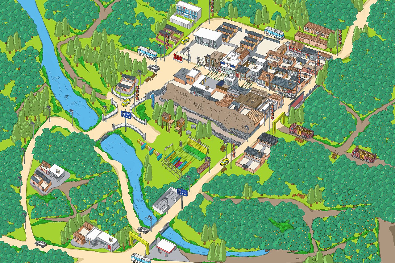 聚乐乡采摘节手绘地图（图ZMjYyMjMxODAw） - 宣传物料 - 站酷设计师希拉格之光原创素材 - 站酷ZCOOL