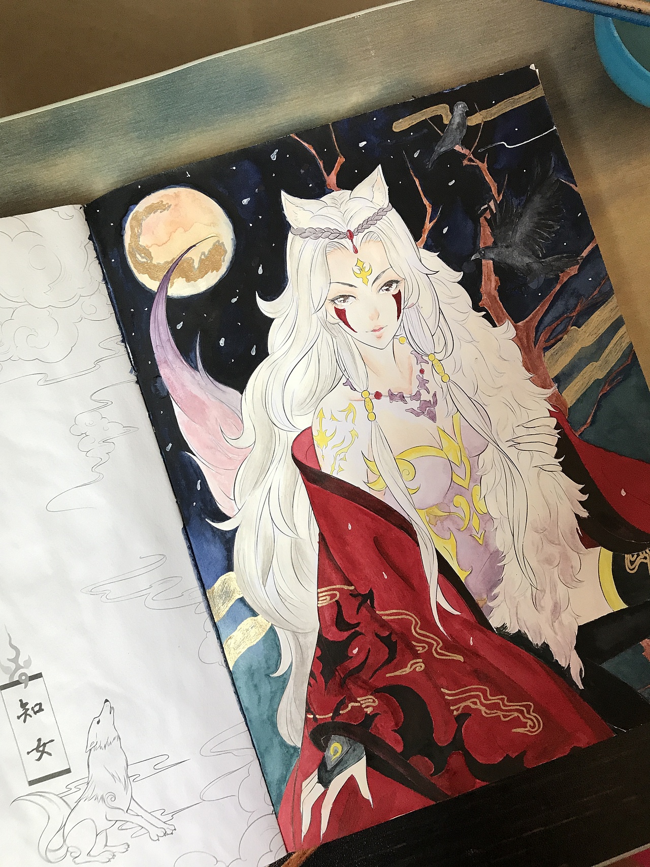 百妖行哒哒猫涂色系列|纯艺术|绘画|fantasticq_临摹作品-站酷zcool