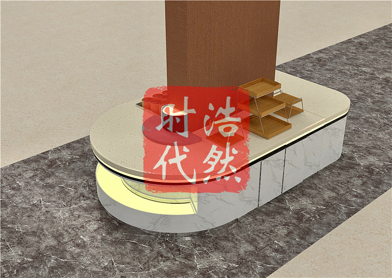 就带你餐厅移动折叠布菲台 大理石取餐台 食堂打菜台