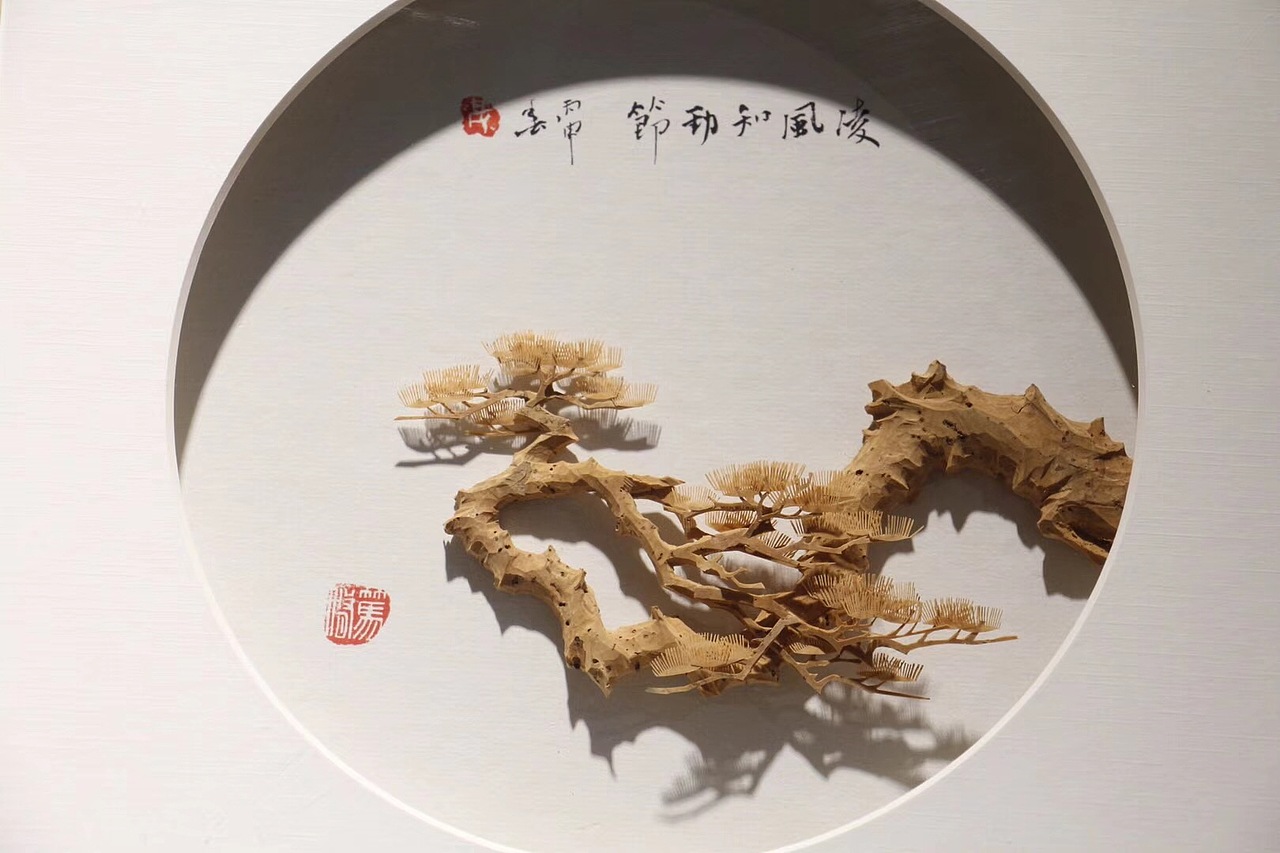 梅松柳竹软木画