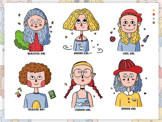 插画小元素（个人主页-ZNTY1MDQwODg=） - 创作习作 - 站酷设计师小阿妹儿原创素材 - 站酷ZCOOL