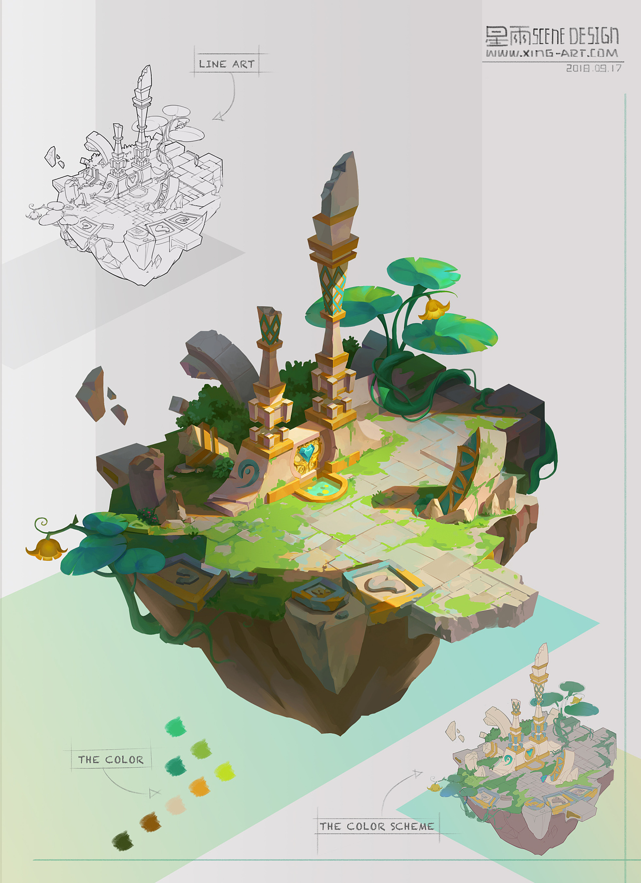 星雨场景班学员废旧遗迹入口设计作业选登|插画|游戏原画|星雨cg艺术